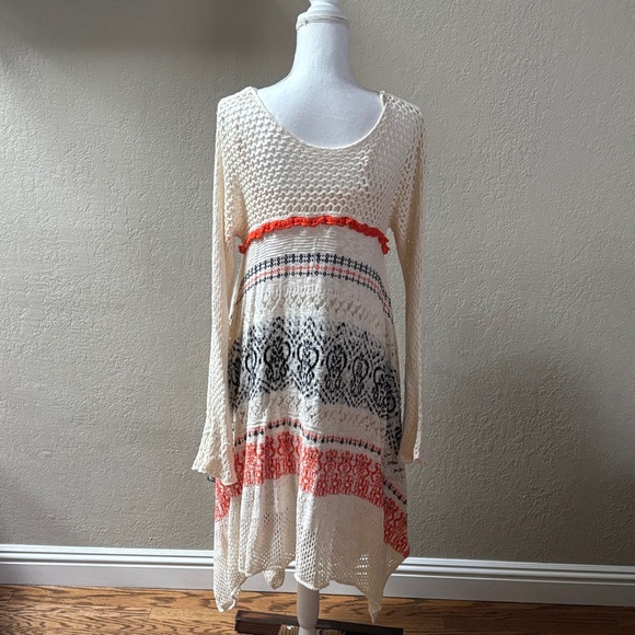 Anthropologie Sleeping on Snow Risen Sun Crochet Sweater Dress - Picture 2 of 4